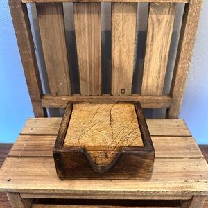 Stone coasters with holder